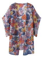 Casual Floral Printed Chiffon Kimonos Cardigans For Women