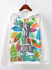 Casual Floral Printed Fleece Inside Long Sleeve Women Sweatshirt