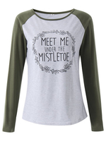 Casual Floral Printed Long Sleeve O Neck Women Cotton T-shirt