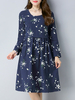 Casual Floral Printed O-NecK Long Sleeve Women Dresses