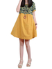 Casual Floral Printed Patchwork Cotton Linen Mini Dress
