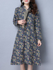 Casual Floral Printed V-Neck Long Sleeve Women Dresses