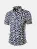 Casual Floral Printing Big Size Turn-down Collar Short Sleeve Beach Shirt For Men