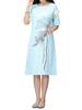 Casual Flower Ink Printing Side Split Dress For Women