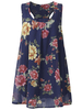 Casual Flower Printed Backless Pullover Chiffon Tank Tops