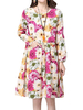 Casual Flower Printed Pocket Ruffle A-Line Dress For Women