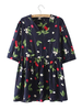 Casual Flower Printed V-Neck Half Sleeve Dress For Women
