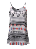 Casual Geometric Patterns Printed Strap Tank Tops For Women