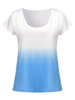 Casual Gradient Color O-Neck Short Sleeve T-Shirt For Women