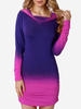 Casual Gradient Hooded Long Sleeve Women Hoodie