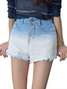 Casual Gradient Tassel Women Mini Denim Shorts