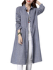 Casual Grid Elegant Pleated Long Sleeve Plaid Women Long Blouse