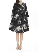 Casual Half Sleeve Printed O Neck Cotton Dress For Women