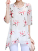 Casual Half Sleeves Floral Printed Chiffon Shirts