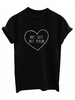 Casual Heart Letter Print Short Sleeve O-neck Women T-shirt