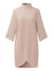 Casual High Collar Knit Asymmetric Mini Jumper Sweater Dress For Women