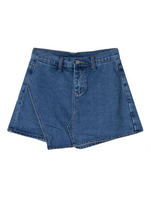 Casual High Waist Irregular Hem Women Denim Shorts