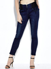 Casual High Waist Thick Slim Elastic Jeans Trousers For Women