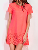 Casual Hollow Short Sleeve O-neck Mini Dress For Women