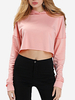 Casual Hooded Long Sleeve Women Crop Sweatshirt