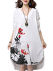Casual Ink Printed V-Neck Ruffled High Low Dress For Women