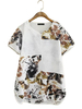 Casual Ink Printing V Neck T-Shirt For Women