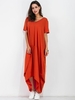 Casual Irregular Loose Short Sleeve V-neck Women Maxi Dress