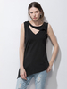Casual Irregular Patchwork Sleeveless V-neck T-shirt For Women