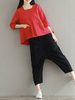 Casual Irregular Solid Color 3/4 Sleeve T-shirt For Women