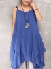 Casual Irregular Spaghetti Strap O-neck Tank Tops For Women