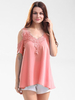Casual Lace Patchwork Cold Shoulder Short Sleeve Blouse For Women