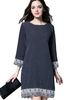 Casual Lace Patchwork O-Neck Straight Mini Dress For Women