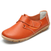 Casual Leather Soft Sole Hook Loop Flat Slip On Loafers For Women
