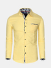 Casual Linen Solid Color Long Sleeve Dress Shirt For Men
