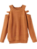 Casual Long Sleeve Hollow Out Off Shoulder Loose Sweater
