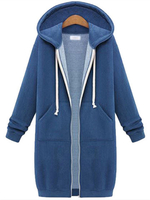 Casual Long Sleeve Hood Zipper Loose Sweatshirt