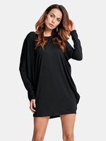 Casual Long Sleeve Irregular Hem Pullover T-Shirt For Women