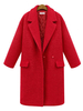 Casual Long Sleeve Lapel Pure Color Breasted Pocket Coat