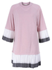 Casual Long Sleeve Patchwork Pleated Loose Dress For Women