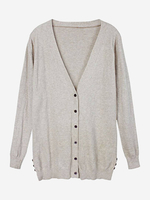 Casual Long Sleeve Pure Color Slim Long Cardigan
