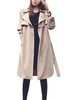 Casual Long Sleeve Trench Lapel Turn Down Collar Windbreaker Coat