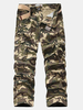 Casual Loose Camouflage Cotton Cargo Pants Outdoor Straight Long Trousers For Men