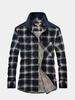 Casual Loose Cotton Plaid Plus Size Long Sleeve Dress Shirt For Men