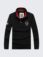 Casual Loose Cotton Turn-Down Collar Long Sleeve Plus Size Polo T-Shirt For Men