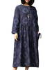 Casual Loose Floral Printed O-Neck Long Sleeve Women Dresses