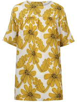 Casual Loose Flower Printed Short Sleeve Straight Women Dress