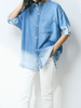 Casual Loose Gradient Color Short Sleeve Shirts For Women