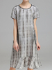 Casual Loose Grey Plaid Flounce Hemlines Women Dresses