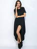 Casual Loose Irregular Hem Short Sleeve O-neck Dress For Women