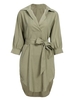 Casual Loose Irregular Lapel Long Sleeve Women Shirt Dress